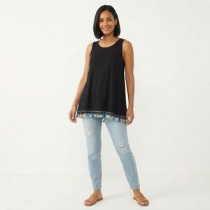 Cha Cha Vente Tassel Top - Black